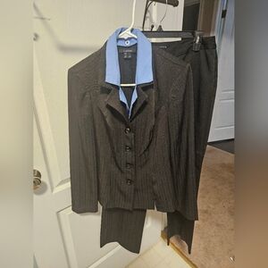 Junior Black And Blue Pant Suit
